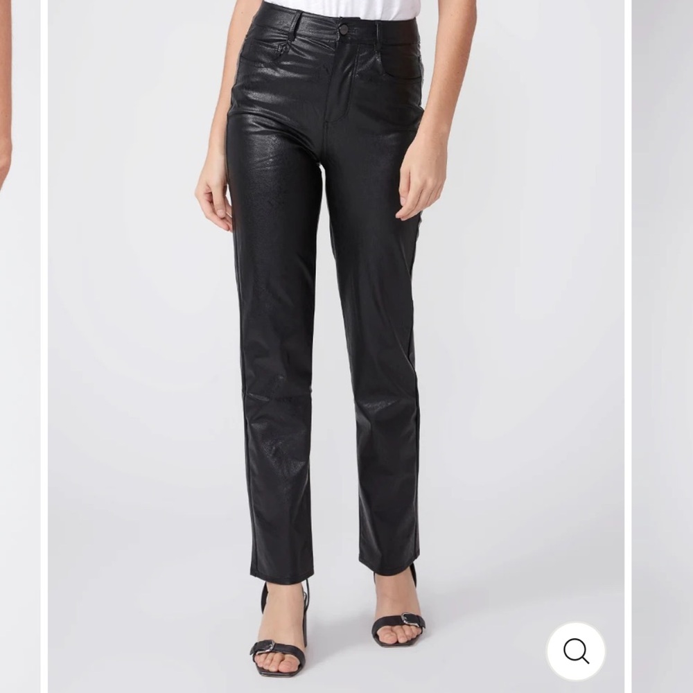 Paige Faux Leather women’s Black pants 24